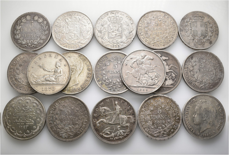 A lot containing 17 silver coins. All: World. About very fine to good very fine....