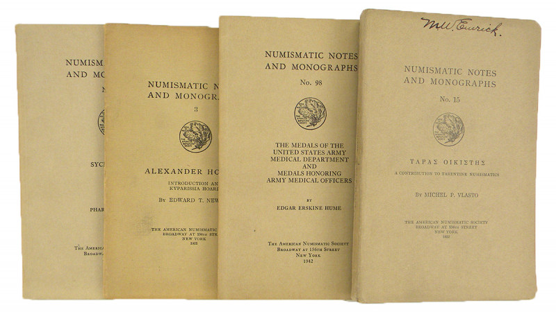 American Numismatic Society. NUMISMATIC NOTES AND MONOGRAPHS. NOS. 1-161. New Yo...