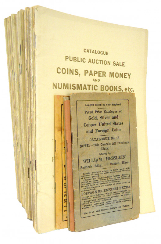 Hesslein, William. NUMISMATIC AUCTION SALES. Boston, 1923-1931. Thirty-nine diff...