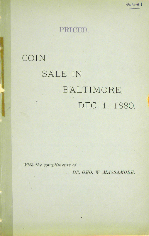 Massamore, George W. AUCTION CATALOGUES. Thirty-eight auction catalogues, includ...