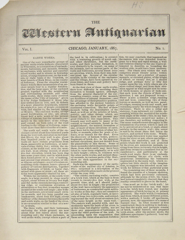 Williams, W.D., and J.R. Sleeper [publishers]. THE WESTERN ANTIQUARIAN. Volume I...