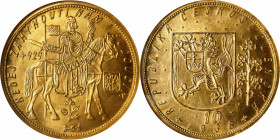 CZECHOSLOVAKIA. 10 Ducats, 1938. Kremnica Mint. NGC MS-67.
Fr-4; KM-14; Novotny-19 (RRRR). Mintage: 192. There are very few coins that can match this...