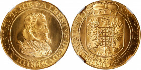 CZECHOSLOVAKIA. Gold Medallic 10 Ducats Restrike, 1972. Kremnica Mint. In the name of Albrecht von Wallenstein. NGC MS-67.
cf. Fr-17 (original); KMX-...