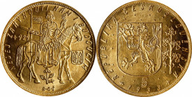CZECHOSLOVAKIA. 5 Ducats, 1933. Kremnica Mint. NGC MS-63.
Fr-5; KM-13; Novotny-18. Mintage: 1,752. A stunning Choice example of this exceedingly unco...