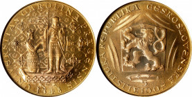 CZECHOSLOVAKIA. 5 Ducats, 1978. Kremnica Mint. NGC MS-68.
Fr-20; KMX-30; Novotny-138C. Commemorating the 600th anniversary of the death of Charles IV...