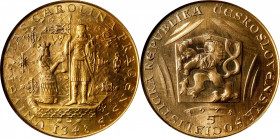 CZECHOSLOVAKIA. 5 Ducats, 1978. Kremnica Mint. NGC MS-67.
Fr-20; KMX-30; Novotny-138C. Commemorating the 600th anniversary of the death of Charles IV...