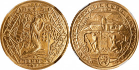 CZECHOSLOVAKIA. Gold Medallic 5 Ducats Restrike, "1934" (1971). Kremnica Mint. NGC MS-64.
cf. Fr-14 (for original); cf. KMX-20 (same) cf. Novotny-VI....