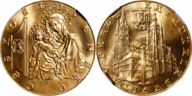 CZECHOSLOVAKIA. Gold Medallic 5 Ducats, ND (1973). Kremnica Mint. NGC MS-67.
Fr-Unlisted; KMX-Unlisted; Novotny-Unlisted. Weight: 17.6 gms. Obverse: ...