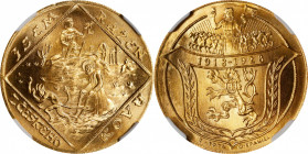 CZECHOSLOVAKIA. Gold Medallic 4 Ducats Restrike, "1928" (1974). Kremnica Mint. NGC MS-68.
Fr-6; KMX-4; Novotny-I.A. By: Otakar Spaniel. Obverse: Sain...