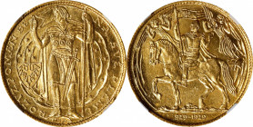 CZECHOSLOVAKIA. Gold Medallic 3 Ducats, 1929. Kremnica Mint. NGC MS-65.
Fr-9; KMX-8; Novotny-II.B (RR). Mintage: 1,058. By: Otakar Spaniel. Obverse: ...