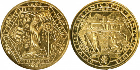 CZECHOSLOVAKIA. Gold Medallic 2 Ducats, 1934. Kremnica Mint. NGC MS-66 Prooflike.
Fr-15; KMX-19; Novotny-VI.C (RRRR). Mintage: 159. By: Anton Ham. Ob...