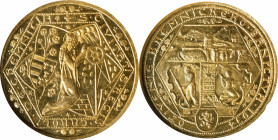 CZECHOSLOVAKIA. Gold Medallic 2 Ducats, 1934. Kremnica Mint. NGC MS-64 Prooflike.
Fr-15; KMX-19; Novotny-VI.C (RRRR). Mintage: 159. By: Anton Ham. Ob...