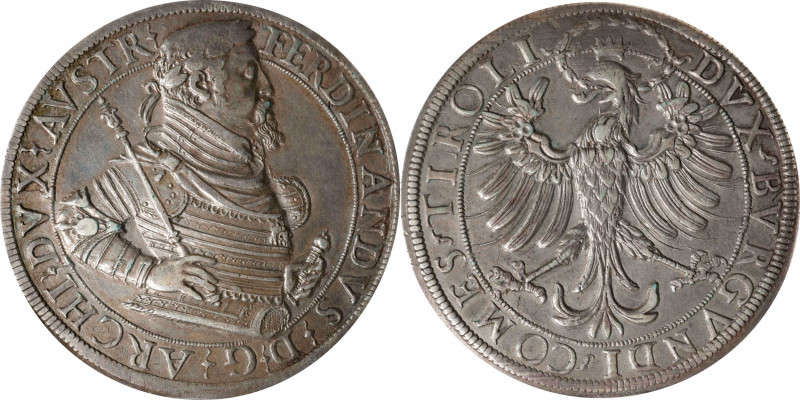 AUSTRIA. 2 Talers, ND (1564-95). Hall Mint. Archduke Ferdinand. NGC EF-40.
Dav-...