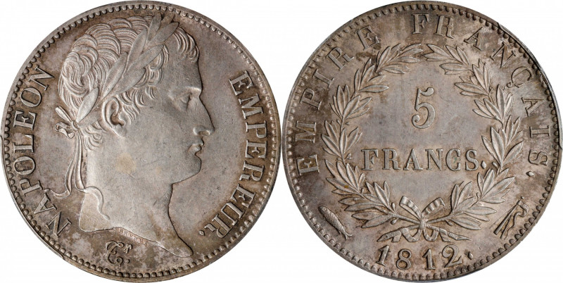 FRANCE. 5 Francs, 1812. Utrecht Mint; mm: flag. Napoloen I. PCGS MS-62.
KM-694....