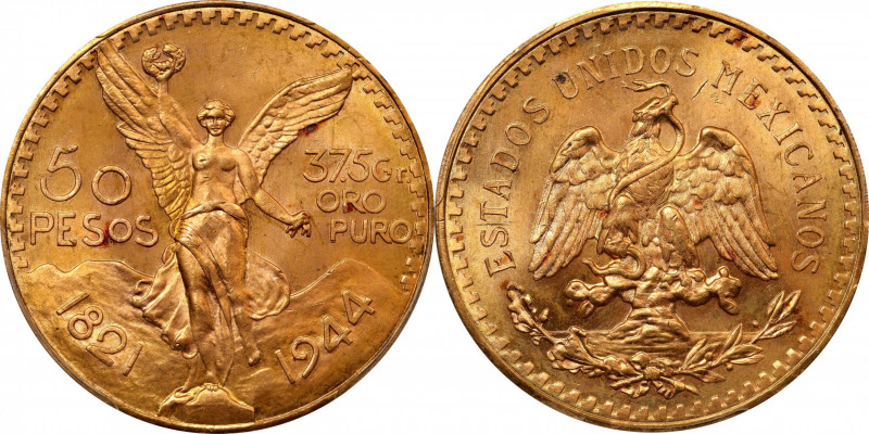 MEXICO. 50 Pesos, 1944. Mexico City Mint. PCGS MS-66.
Fr-172; KM-481. An except...