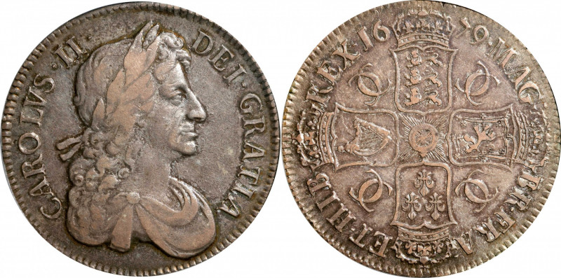 GREAT BRITAIN. Crown, 1679 Year TRICESIMO PRIMO. Charles II. PCGS EF-45.
S-3358...