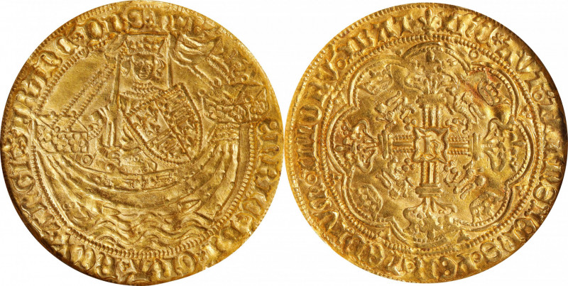 GREAT BRITAIN. Noble, ND (1422-30). London Mint; mm: lis. Henry VI (first reign)...