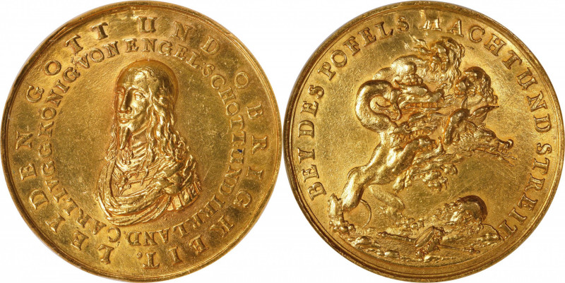 GREAT BRITAIN. Execution of Charles I Gold Medal, ND (1649). Of uncertain Dutch ...