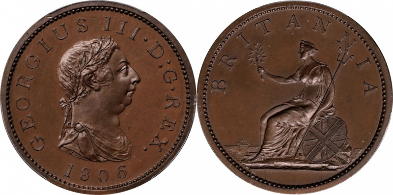 GREAT BRITAIN. Duo of Pennies (2 Pieces), 1806. Birmingham (Soho) Mint. George I...