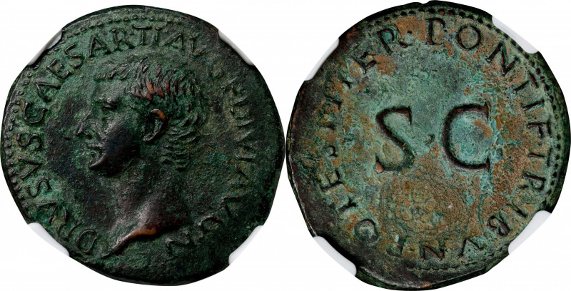 DRUSUS (SON OF TIBERIUS). AE As (11.34 gms), Rome Mint, struck under Tiberius, A...