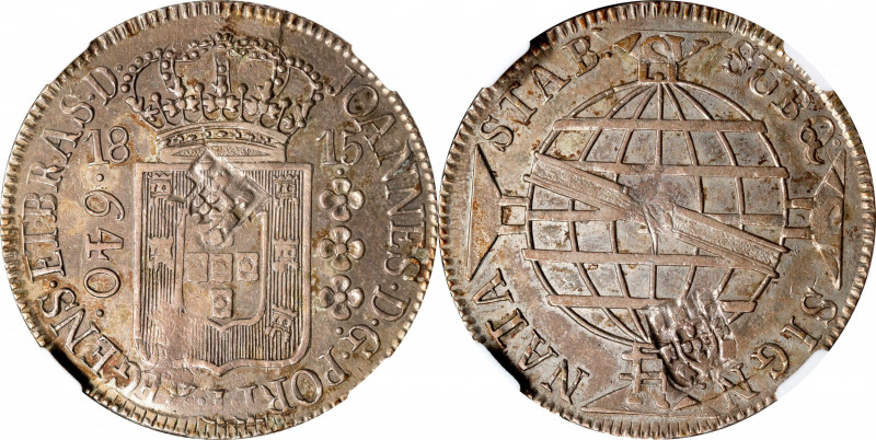 BRAZIL. 640 Reis, 1815-R. Rio de Janeiro Mint. Joao as Prince Regent. NGC AU-53....