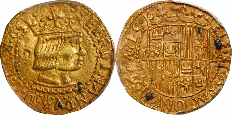 SPAIN. Perpinya (Perpignan). Ducado, ND (1479-1516)-P P. Perpinya Mint. Ferdinan...