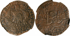 1599 Capture of St. Thomas / Victories of the Argo Jeton. Betts-20, Van Loon I, 519. Bronze. EF-40 BN (NGC).
29 mm, slightly irregular.
Ex Rudman Co...