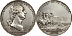 "1776" (1978) Washington Before Boston Medal. Modern Dies. Musante GW-09-P6, Baker-Unlisted, Julian MI-1. Silver. Specimen-63 (PCGS).
68.8 mm. Edge m...