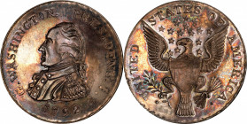 "1792" (ca. 1860) Idler Copy of the Getz "Half Dollar." Musante GW-27, Baker-25K, W-15910. Silver. Extremely Fine.
33.9 mm. 244.2 grains. Lightly mot...
