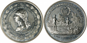 1876 First in War - Magna Est Veritas Medal. By Robert Laubenheimer. Musante GW-861, Baker-292D. White Metal. Mint State.
50.5 mm. 669.3 grains. Ligh...