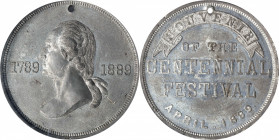 1889 Souvenir of the Centennial Festival Medal. By Robert Laubenheimer. Musante GW-1082, Douglas-47. White Metal. AU Details--Scratch (PCGS).
35 mm. ...