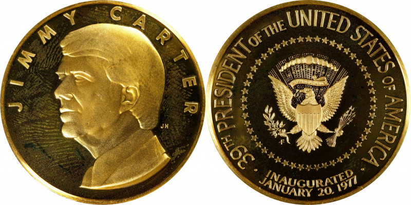 1977 Jimmy Carter Official Inaugural Medal. By Julian Hoke Harris. Dusterberg-OI...