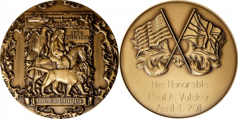 2010 Pilgrims of Great Britain Award Medal. Struck by Medallic Art Company. Bron...