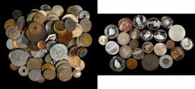 Lot of Approximately (209) Miscellaneous World Coins and Exonumia from the Estate of Paul A. Volker.
An interesting accumulation of assorted World co...