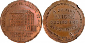 "1840" (1860s) Sage's Odds and Ends -- No. 2, Old Sugar House, Liberty Street, N.Y. First Obverse Die. Restrike. Bowers-2a. Die State I. Copper. Plain...