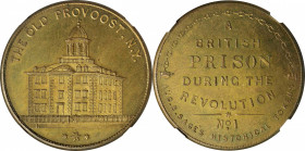 Undated (ca. 1870s) Sage's Historical Tokens -- No. 1, The Old Provoost, N.Y. Second Reverse Die. Restrike. Bowers-1b. Die State I. Brass. Reeded Edge...
