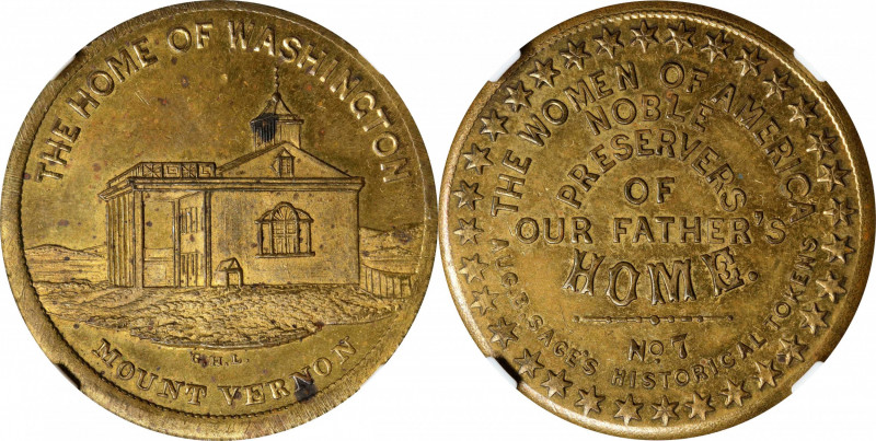 Undated (ca. 1860s) Sage's Historical Tokens -- No. 7, The Home of Washington - ...