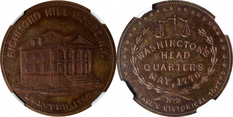 "1776" (ca. 1858) Sage's Historical Tokens -- No. 9, Richmond Hill House, N.Y. O...
