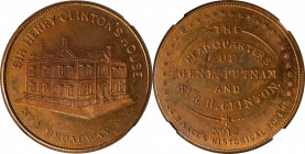 Undated (ca. 1870s) Sage's Historical Tokens -- No. 12, Sir Henry Clinton's House, No. 1 Broadway, N.Y. Restrike. Bowers-12. Die State III. Copper. Re...