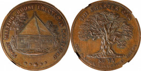 Undated (ca. 1858) Sage's Historical Tokens -- No. 14, First Meeting House Erected in Hartford. Original. Bowers-14. Die State I. Copper. Plain Edge. ...