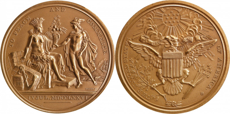 "1776" (20th Century) United States Diplomatic Medal. Restrike. By Augustin Dupr...