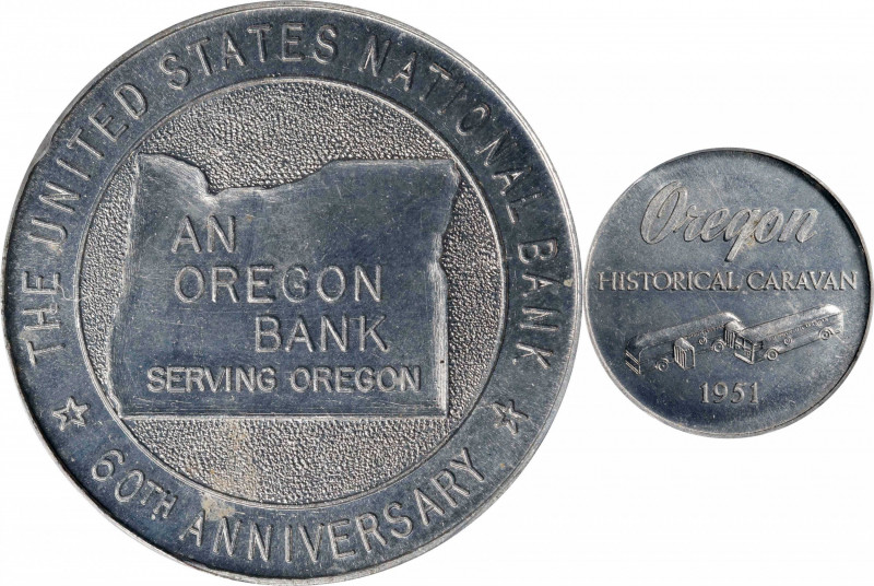 1951 United States National Bank, Oregon 60th Anniversary Medal. Aluminum. MS-63...