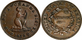 1838 Am I Not A Woman. HT-81, Low-54, W-11-720a. Rarity-1. Copper. Plain Edge. Extremely Fine.
28.3 mm.