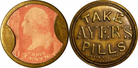 1862 Take Ayer's Pills. Three Cents. HB-18, EP-33, S-9, Reed-AP03. Very Fine.