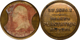1862 Drake's Plantation Bitters. Three Cents. HB-101, EP-42, S-71, Reed-DR03. Very Fine.