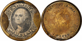 1862 John Gault. Twelve Cents. HB-135, EP-148, S-98, Reed-JG12. Plain Frame. Very Fine.