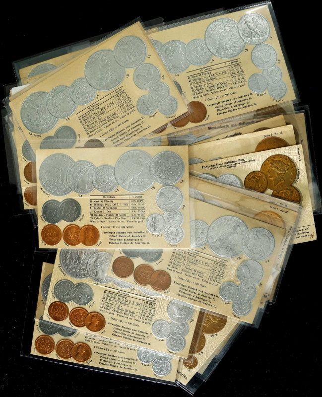 Lot of (33) Semmler's Cambist Coin Postcards.
An intriguing group for the colle...