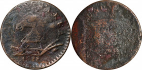 1788 New Jersey Copper. Maris 50-f, W-5475. Rarity-3. Head Left. About Good, Corroded.
104.94 grains.
PCGS# 527. NGC ID: 2B53.