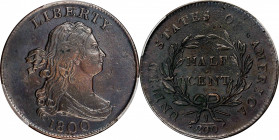 1800 Draped Bust Half Cent. C-1, the only known dies. Rarity-1. AU Details--Surfaces Smoothed (PCGS).
PCGS# 1051. NGC ID: 222B.
