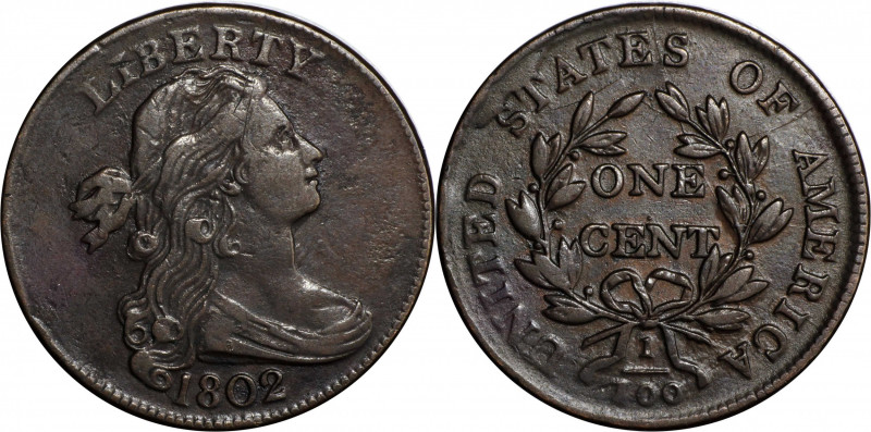 1802 Draped Bust Cent. S-236. Rarity-1. Breen Die State VIII. Extremely Fine, Li...